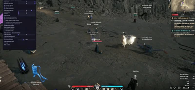 Aion 2 open-world cheat overlay with recovery profile Aether Energy and market listing options visible